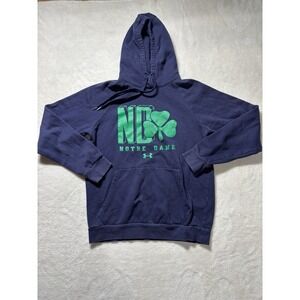 Notre Dame ND Shamrock Long Sleeve Under Armour Hoodie Sweatshirt Men's S